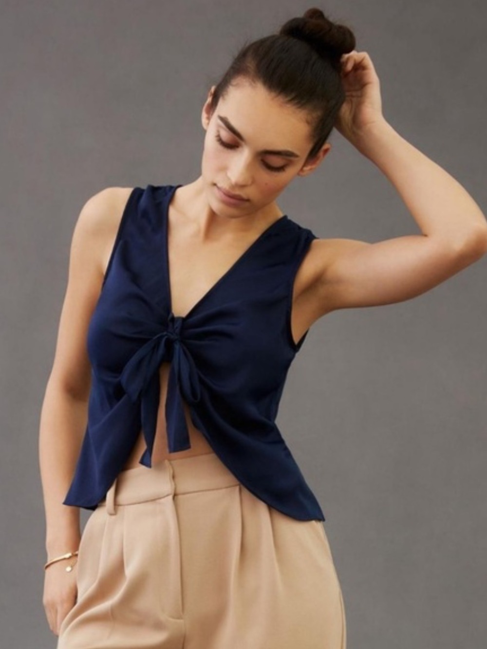 Favorite Daughter Gwen Navy Top Size Large
